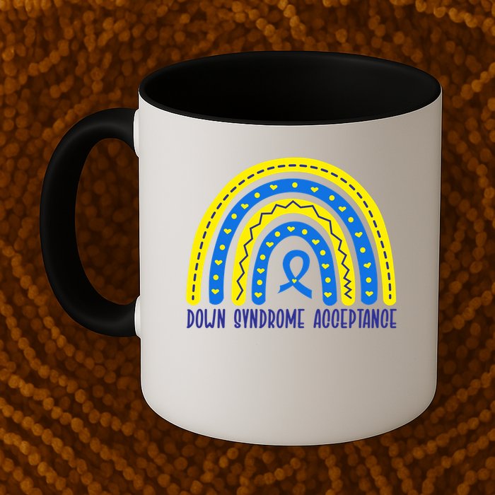 Down Syndrome Acceptance Rainbow Ribbon  Mug