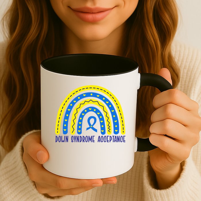 Down Syndrome Acceptance Rainbow Ribbon  Mug