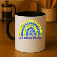 Down Syndrome Acceptance Rainbow Ribbon  Mug