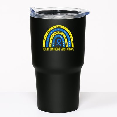 Down Syndrome Acceptance Rainbow Ribbon  Tumbler