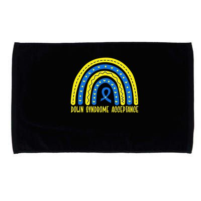 Down Syndrome Acceptance Rainbow Ribbon  Microfiber Hand Towel
