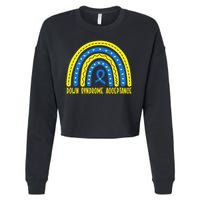 Down Syndrome Acceptance Rainbow Ribbon  Cropped Pullover Crew