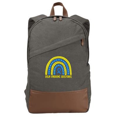 Down Syndrome Acceptance Rainbow Ribbon  Cotton Canvas Backpack