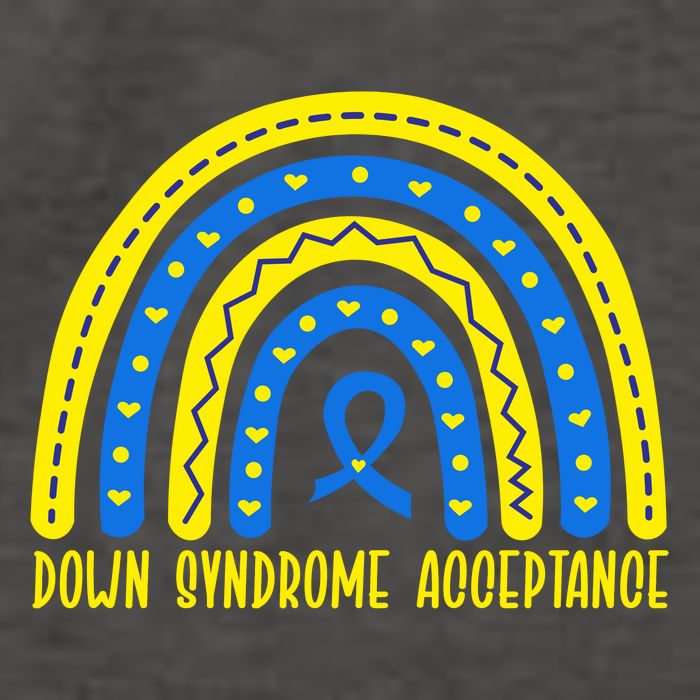 Down Syndrome Acceptance Rainbow Ribbon  Vector Backpack