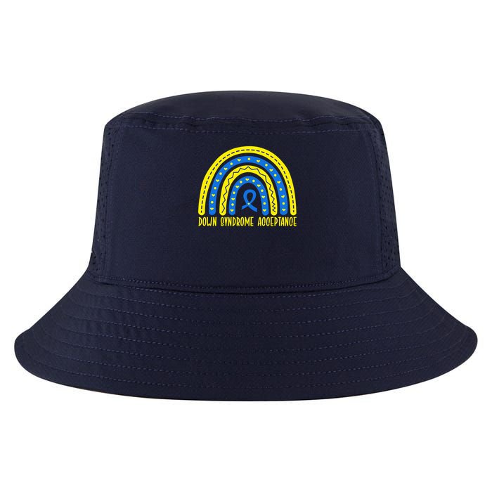 Down Syndrome Acceptance Rainbow Ribbon  Cool Comfort Performance Bucket Hat