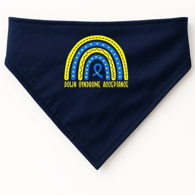 Down Syndrome Acceptance Rainbow Ribbon  USA-Made Doggie Bandana