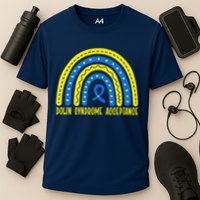 Down Syndrome Acceptance Rainbow Ribbon  Performance Shirt