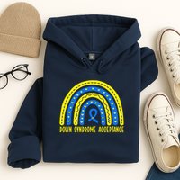 Down Syndrome Acceptance Rainbow Ribbon  Hoodie