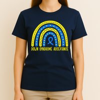 Down Syndrome Acceptance Rainbow Ribbon  T-Shirt