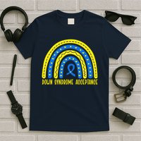Down Syndrome Acceptance Rainbow Ribbon  T-Shirt