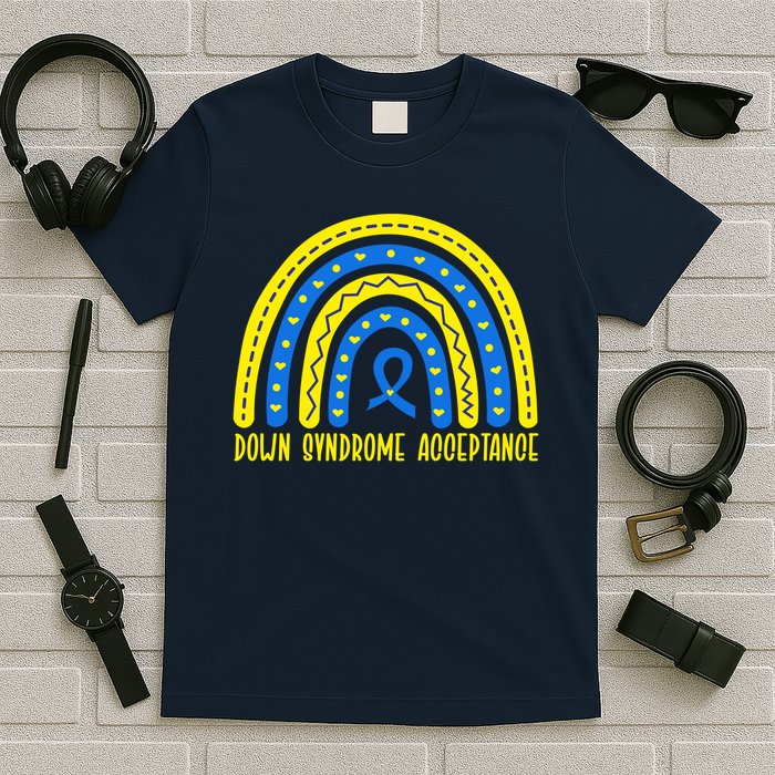 Down Syndrome Acceptance Rainbow Ribbon  T-Shirt
