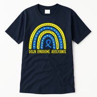 Down Syndrome Acceptance Rainbow Ribbon  Tall T-Shirt