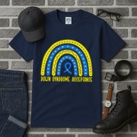Down Syndrome Acceptance Rainbow Ribbon  Tall T-Shirt