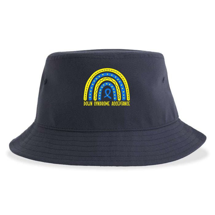 Down Syndrome Acceptance Rainbow Ribbon  Sustainable Bucket Hat
