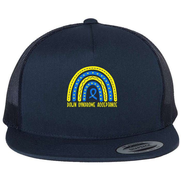 Down Syndrome Acceptance Rainbow Ribbon  Flatbill Hat