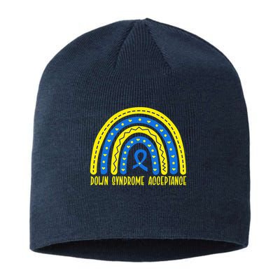 Down Syndrome Acceptance Rainbow Ribbon  Sustainable Beanie