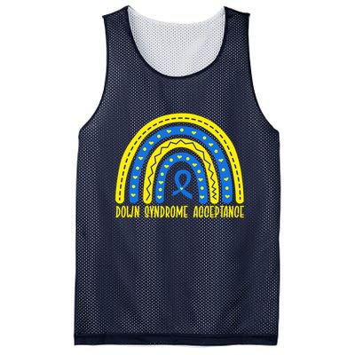 Down Syndrome Acceptance Rainbow Ribbon  Mesh Reversible Basketball Jersey Tank