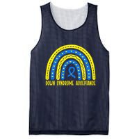 Down Syndrome Acceptance Rainbow Ribbon  Mesh Reversible Basketball Jersey Tank