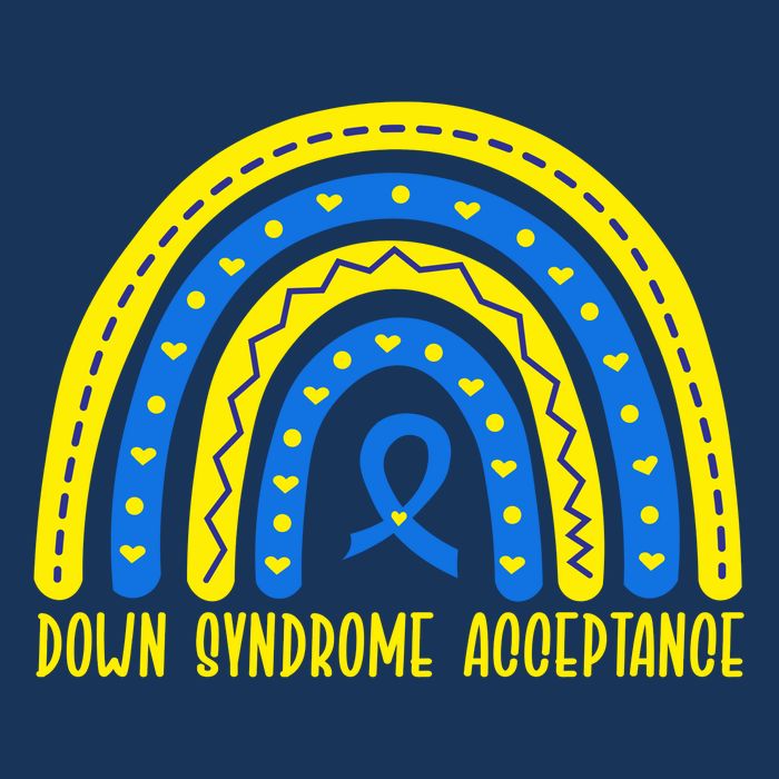 Down Syndrome Acceptance Rainbow Ribbon  Mousepad