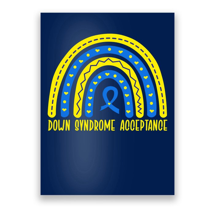 Down Syndrome Acceptance Rainbow Ribbon  Poster