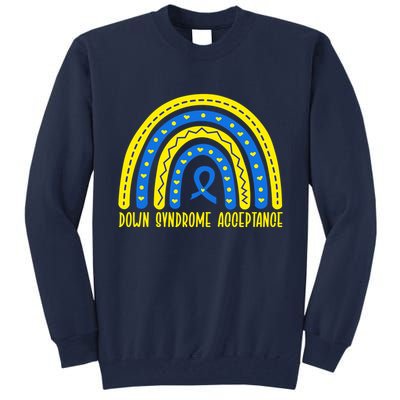 Down Syndrome Acceptance Rainbow Ribbon  Tall Sweatshirt