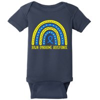 Down Syndrome Acceptance Rainbow Ribbon  Baby Bodysuit