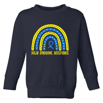 Down Syndrome Acceptance Rainbow Ribbon  Toddler Sweatshirt