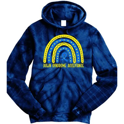 Down Syndrome Acceptance Rainbow Ribbon  Tie Dye Hoodie