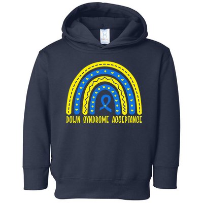 Down Syndrome Acceptance Rainbow Ribbon  Toddler Hoodie