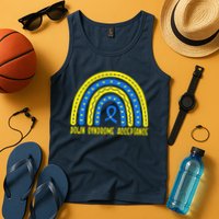Down Syndrome Acceptance Rainbow Ribbon  Tank Top