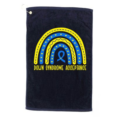 Down Syndrome Acceptance Rainbow Ribbon  Golf Towel
