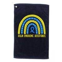 Down Syndrome Acceptance Rainbow Ribbon  Golf Towel