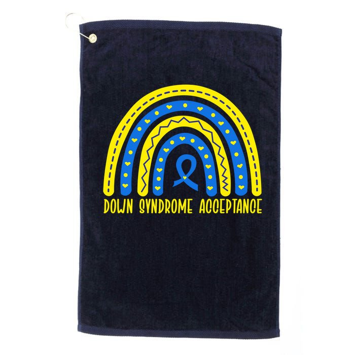 Down Syndrome Acceptance Rainbow Ribbon  Golf Towel