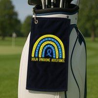Down Syndrome Acceptance Rainbow Ribbon  Golf Towel