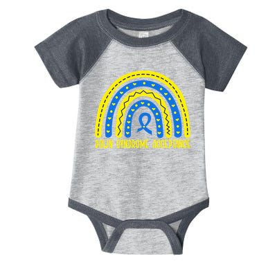 Down Syndrome Acceptance Rainbow Ribbon  Infant Baby Jersey Bodysuit