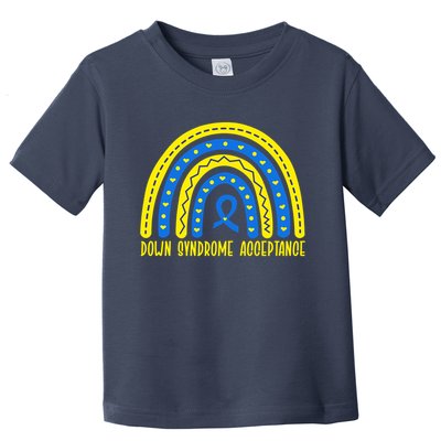 Down Syndrome Acceptance Rainbow Ribbon  Toddler T-Shirt