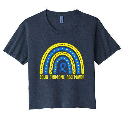 Down Syndrome Acceptance Rainbow Ribbon  Crop Top