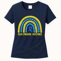 Down Syndrome Acceptance Rainbow Ribbon  Womens T-Shirt