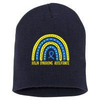Down Syndrome Acceptance Rainbow Ribbon  Short Acrylic Beanie