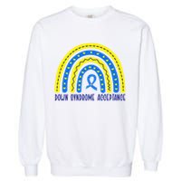 Down Syndrome Acceptance Rainbow Ribbon  Garment-Dyed Sweatshirt