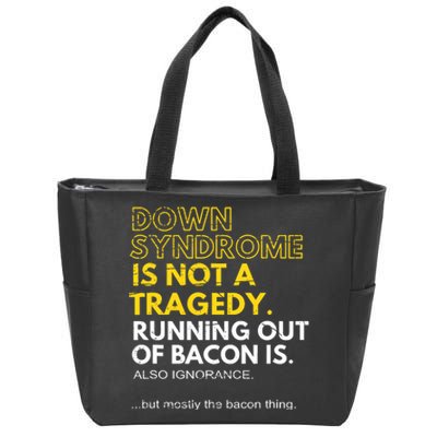 Down Syndrome Awareness Yellow Ribbon Down Syndrome Zip Tote Bag