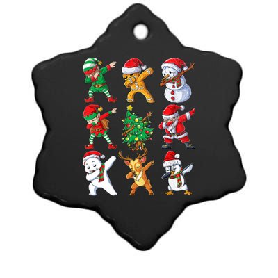 Dabbing Santa And Friends Meaningful Gift Cute Christmas Santa Dabbing Cute Gift Ceramic Star Ornament