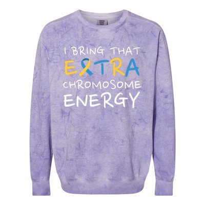 Down Syndrome Awareness Extra Chromosome Colorblast Crewneck Sweatshirt