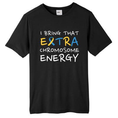 Down Syndrome Awareness Extra Chromosome Tall Fusion ChromaSoft Performance T-Shirt