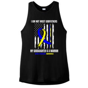 Down Syndrome Awareness Godfather Goddaughter American Flag Ladies PosiCharge Tri-Blend Wicking Tank