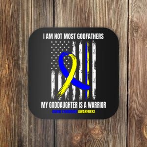 Down Syndrome Awareness Godfather Goddaughter American Flag Coaster