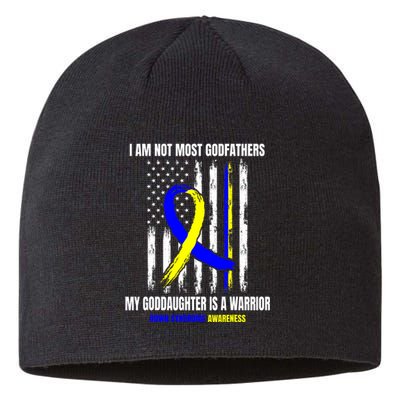 Down Syndrome Awareness Godfather Goddaughter American Flag Sustainable Beanie