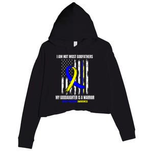 Down Syndrome Awareness Godfather Goddaughter American Flag Crop Fleece Hoodie