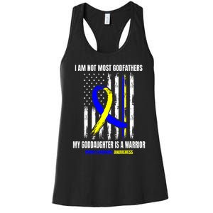 Down Syndrome Awareness Godfather Goddaughter American Flag Women's Racerback Tank