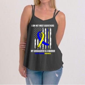 Down Syndrome Awareness Godfather Goddaughter American Flag Women's Strappy Tank